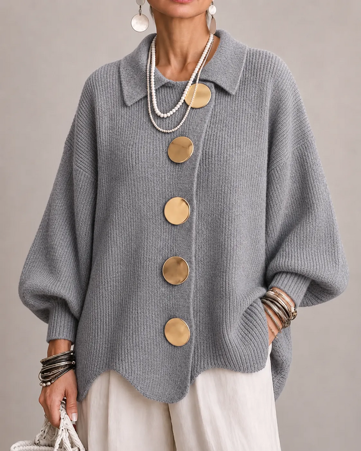 Francesca | Cardigan Oversize con Colletto e Bottoni