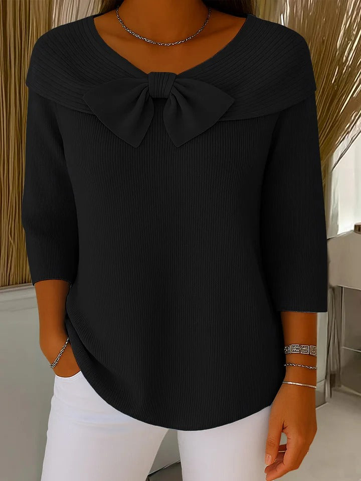 Tivella™ | Maglione con fiocco e scollo rotondo