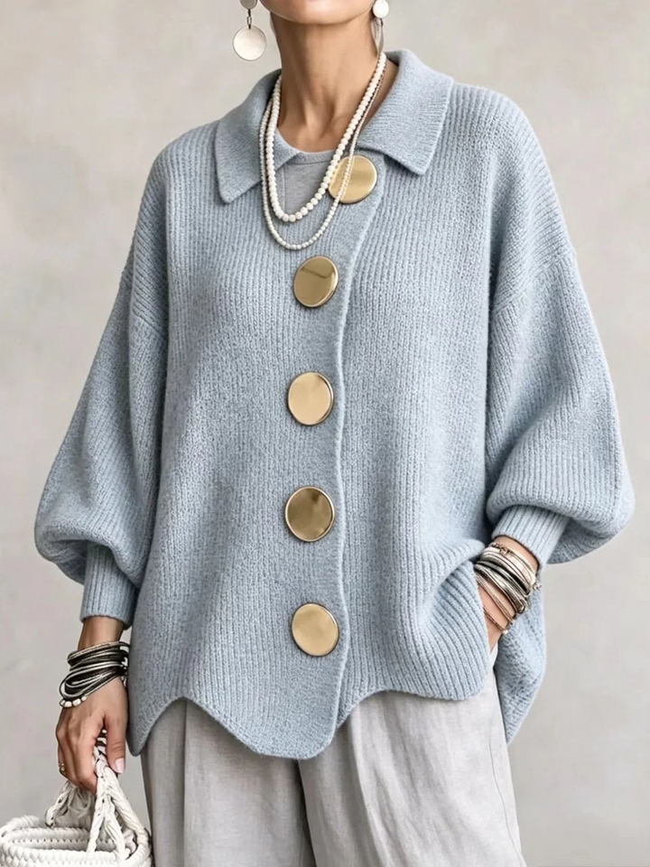 Francesca | Cardigan Oversize con Colletto e Bottoni
