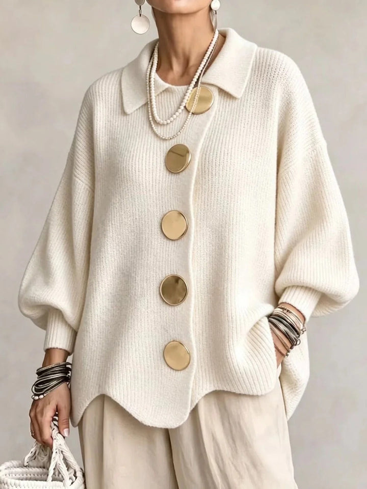 Francesca | Cardigan Oversize con Colletto e Bottoni