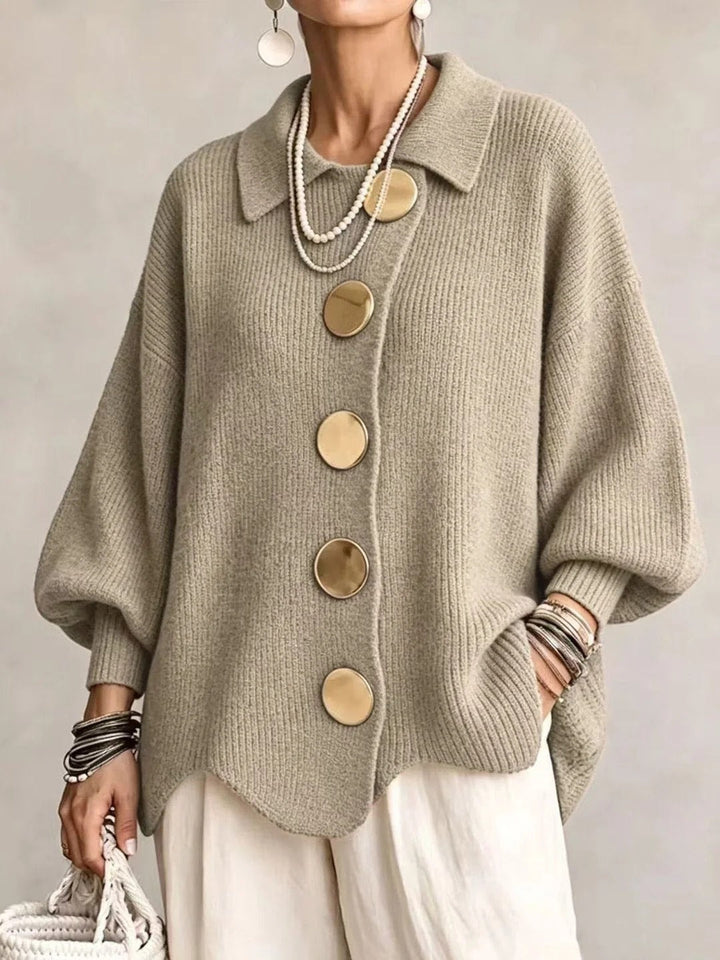 Francesca | Cardigan Oversize con Colletto e Bottoni