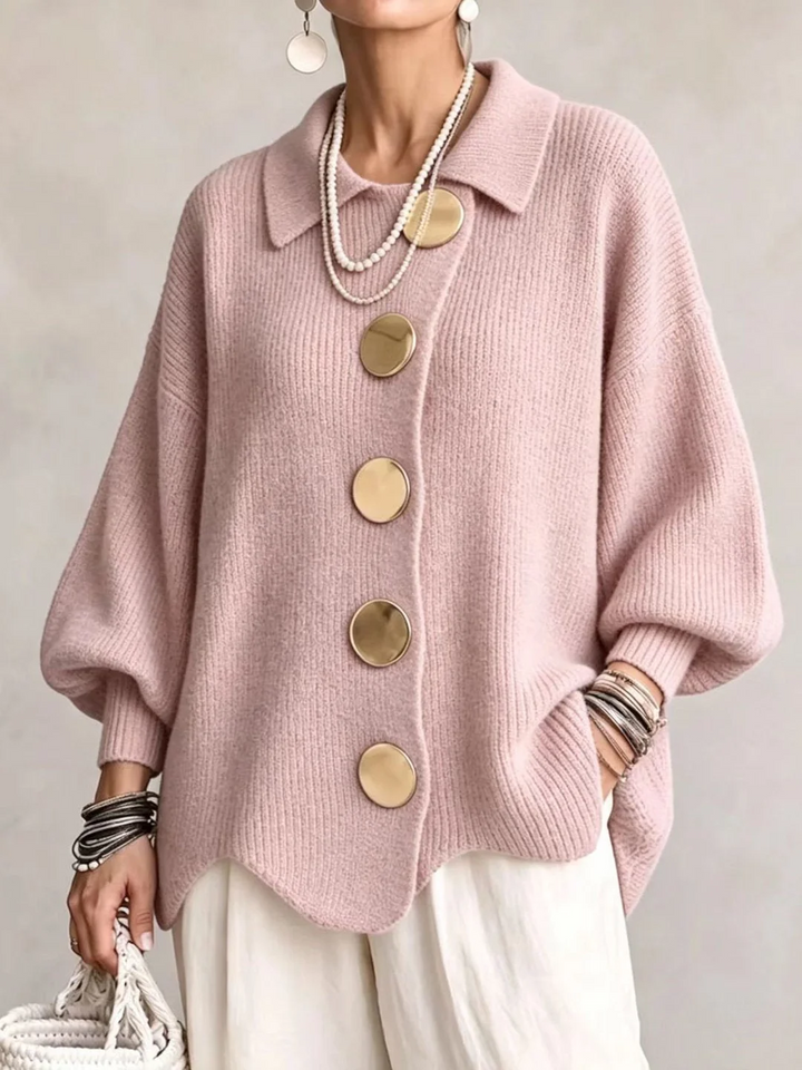 Francesca | Cardigan Oversize con Colletto e Bottoni