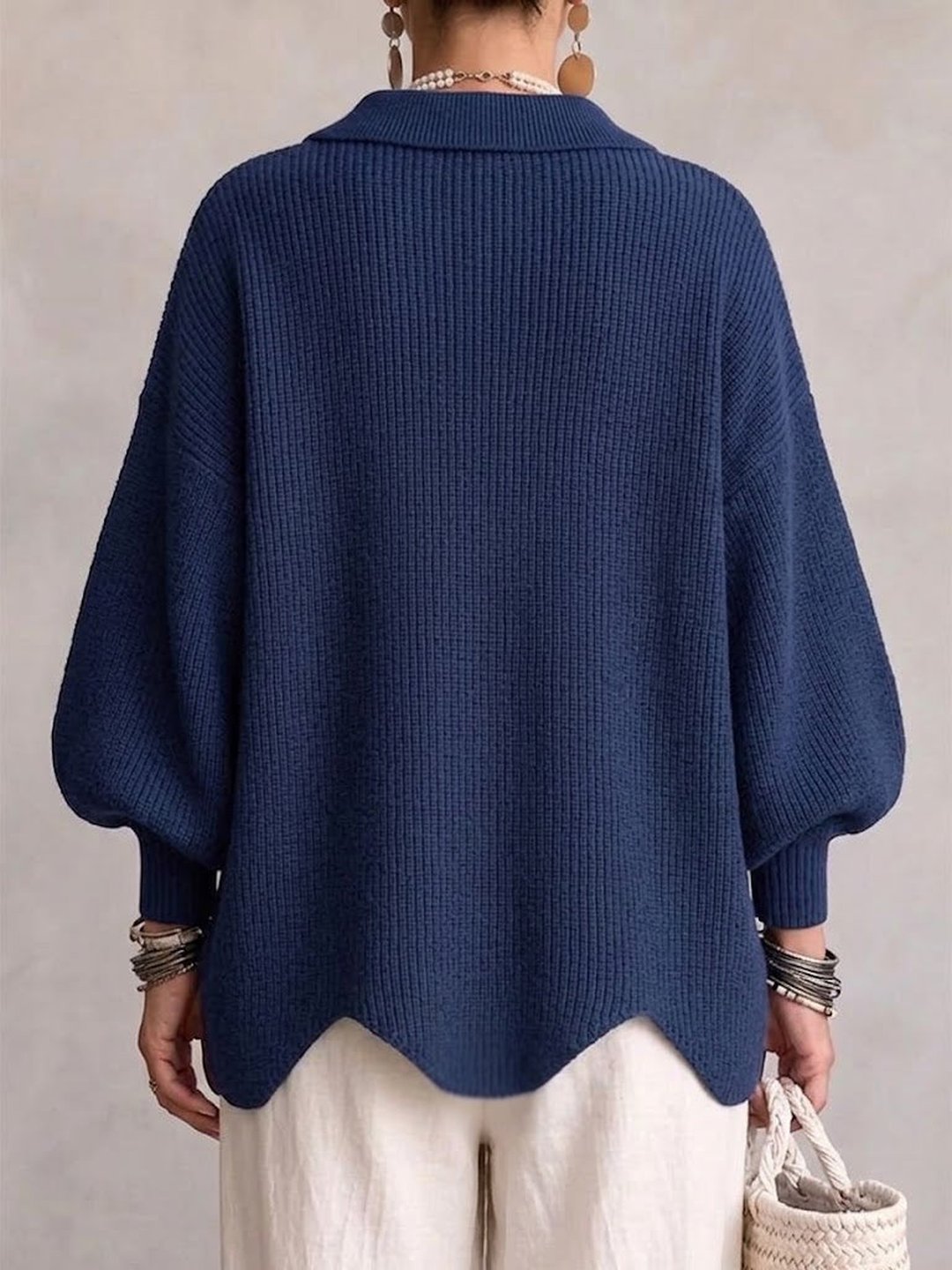 Francesca | Cardigan Oversize con Colletto e Bottoni